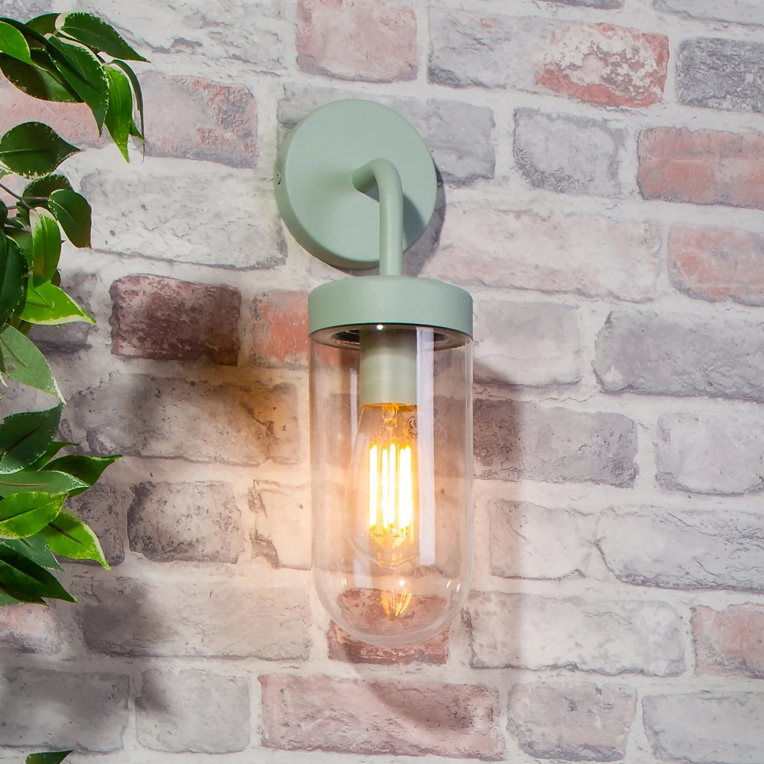 Kew Curved Arm E27 Outdoor Wall Light - Mint 3 Kew Curved Arm E27 Outdoor Wall Light - Mint