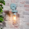 Kew Curved Arm E27 Outdoor Wall Light - Pale Blue -Chic Lighting Store 13924368 1405005578593208
