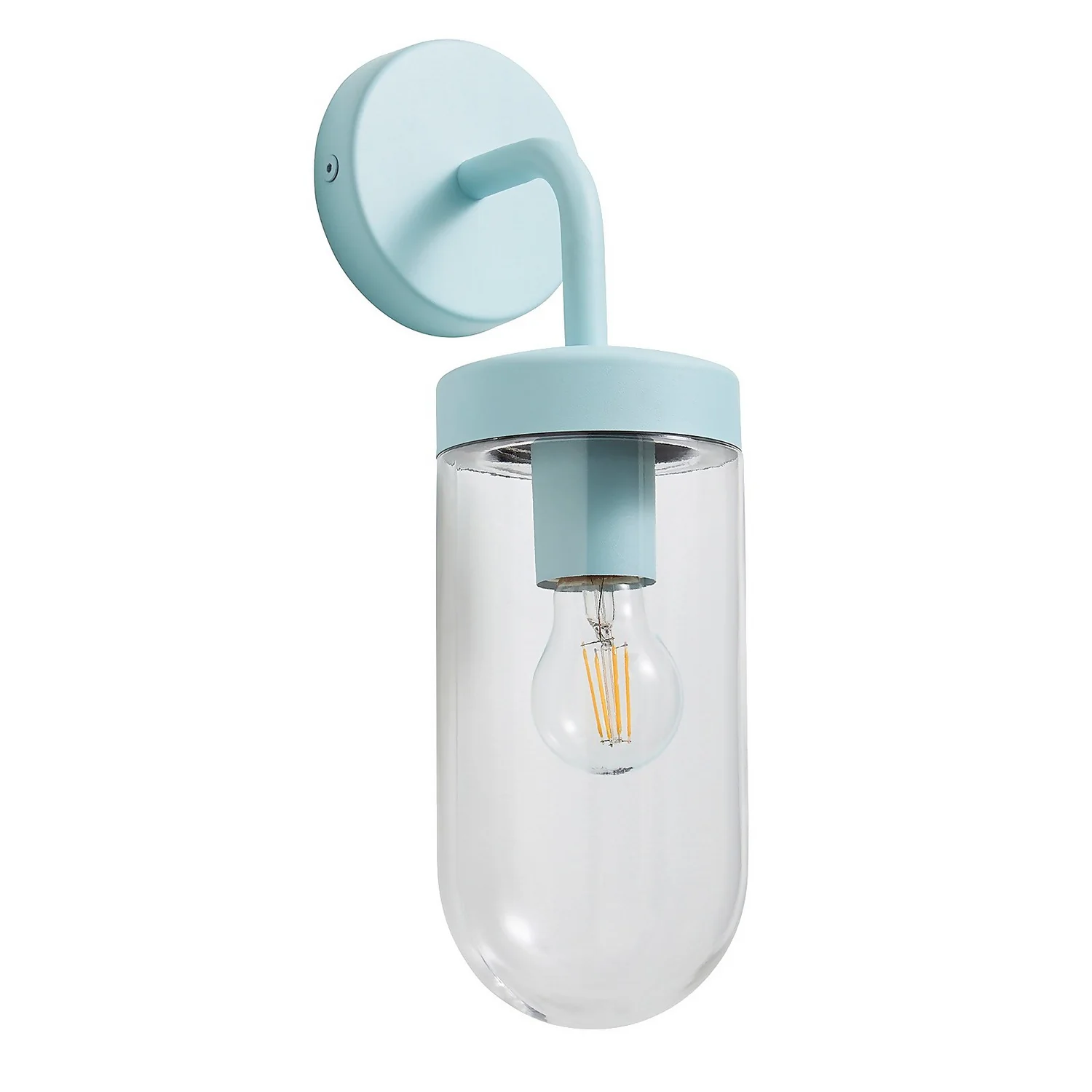 Kew Curved Arm E27 Outdoor Wall Light - Pale Blue 5 Kew Curved Arm E27 Outdoor Wall Light - Pale Blue - Image 3