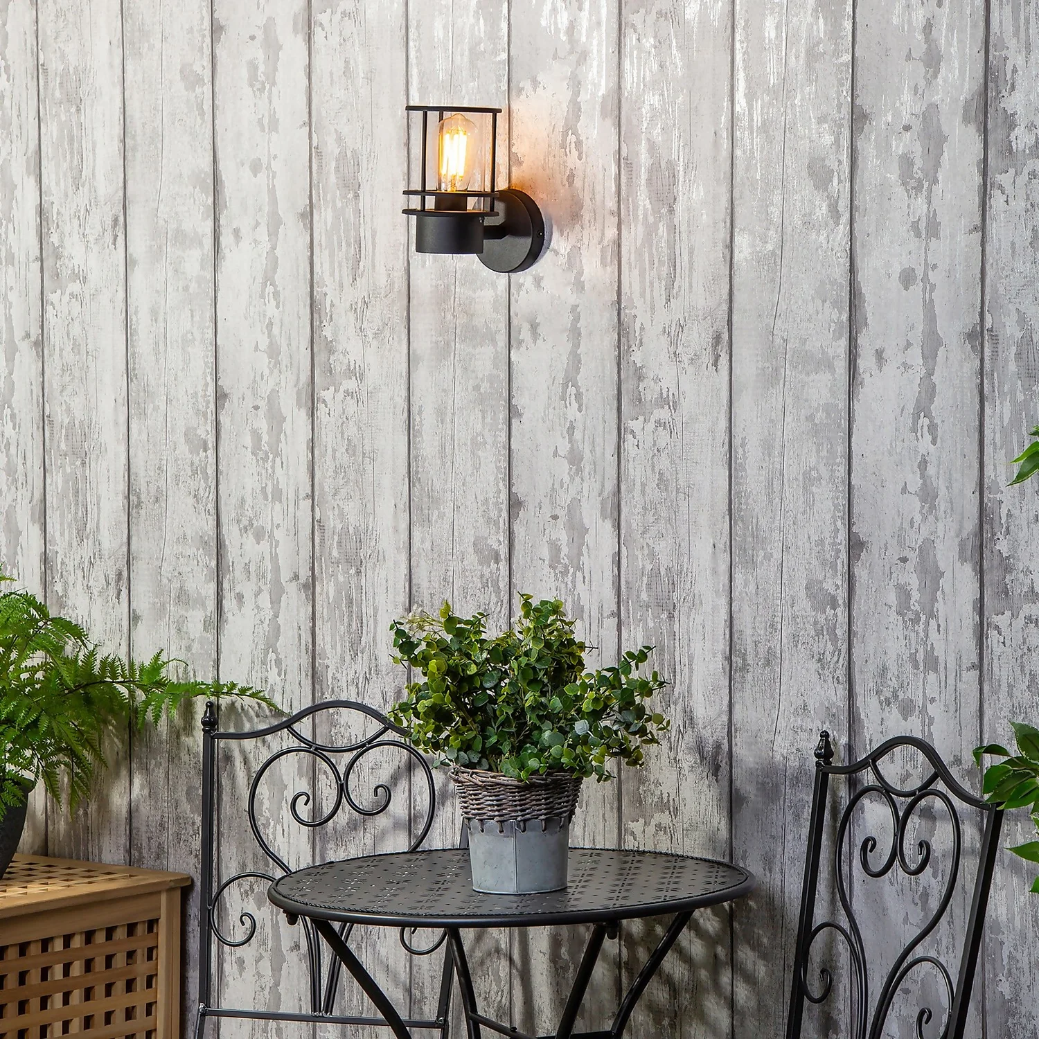 Leonis Miners Style Outdoor Wall Lantern - Black 3 Leonis Miners Style Outdoor Wall Lantern - Black