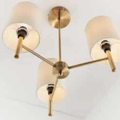 Kari 3 Light Semi Flush Ceiling Light - Brass -Chic Lighting Store 13938479 3544981960465812