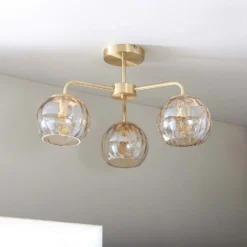Geneva 3 Light Semi Flush Ceiling Light - Brass 12 Geneva 3 Light Semi Flush Ceiling Light - Brass -Chic Lighting Store 13938484 1694981960038432