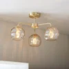 Geneva 3 Light Semi Flush Ceiling Light - Brass 1 Geneva 3 Light Semi Flush Ceiling Light - Brass -Chic Lighting Store 13938484 1734981959666141