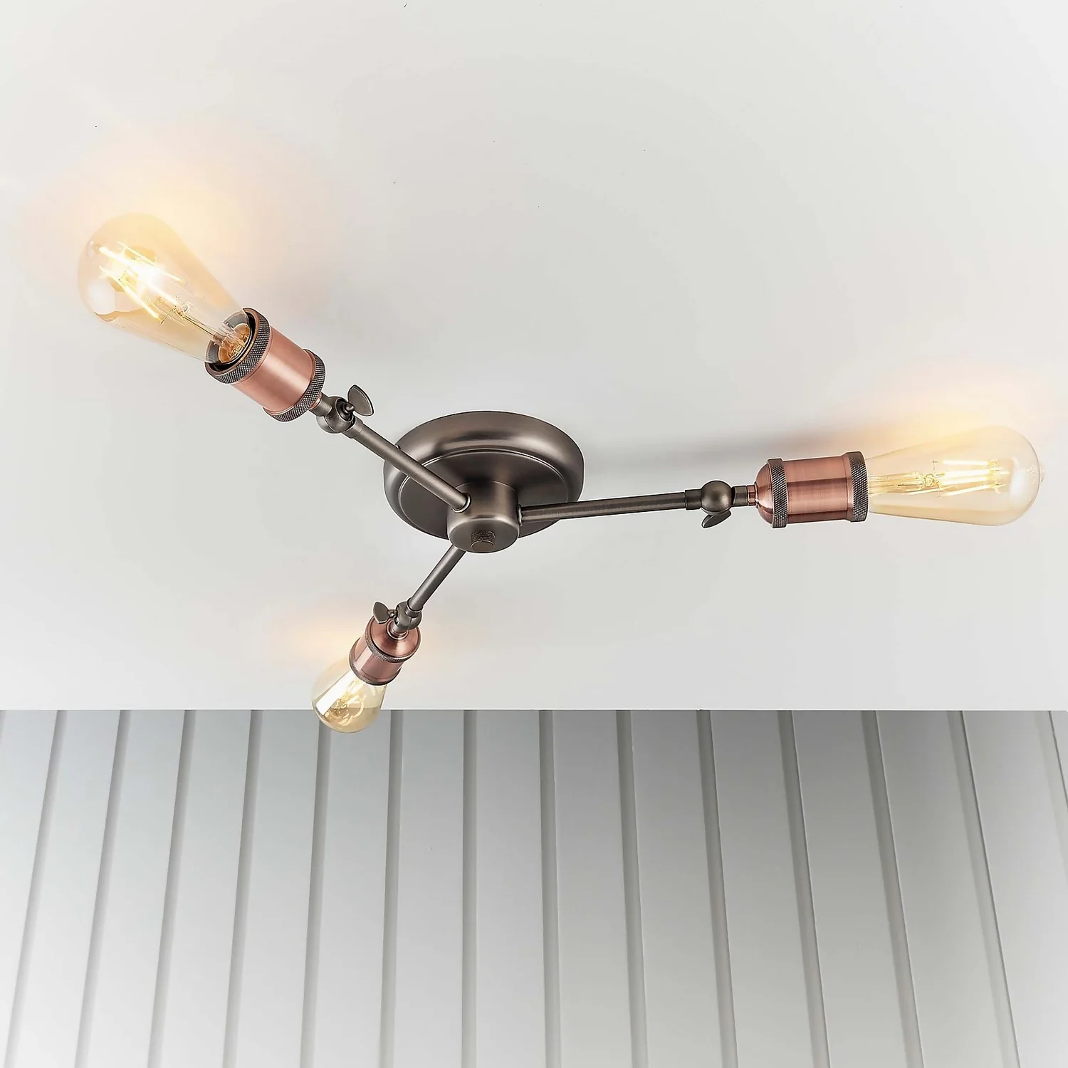 Henrik 3 Light Semi Flush Ceiling Light - Pewter 5 Henrik 3 Light Semi Flush Ceiling Light - Pewter - Image 3