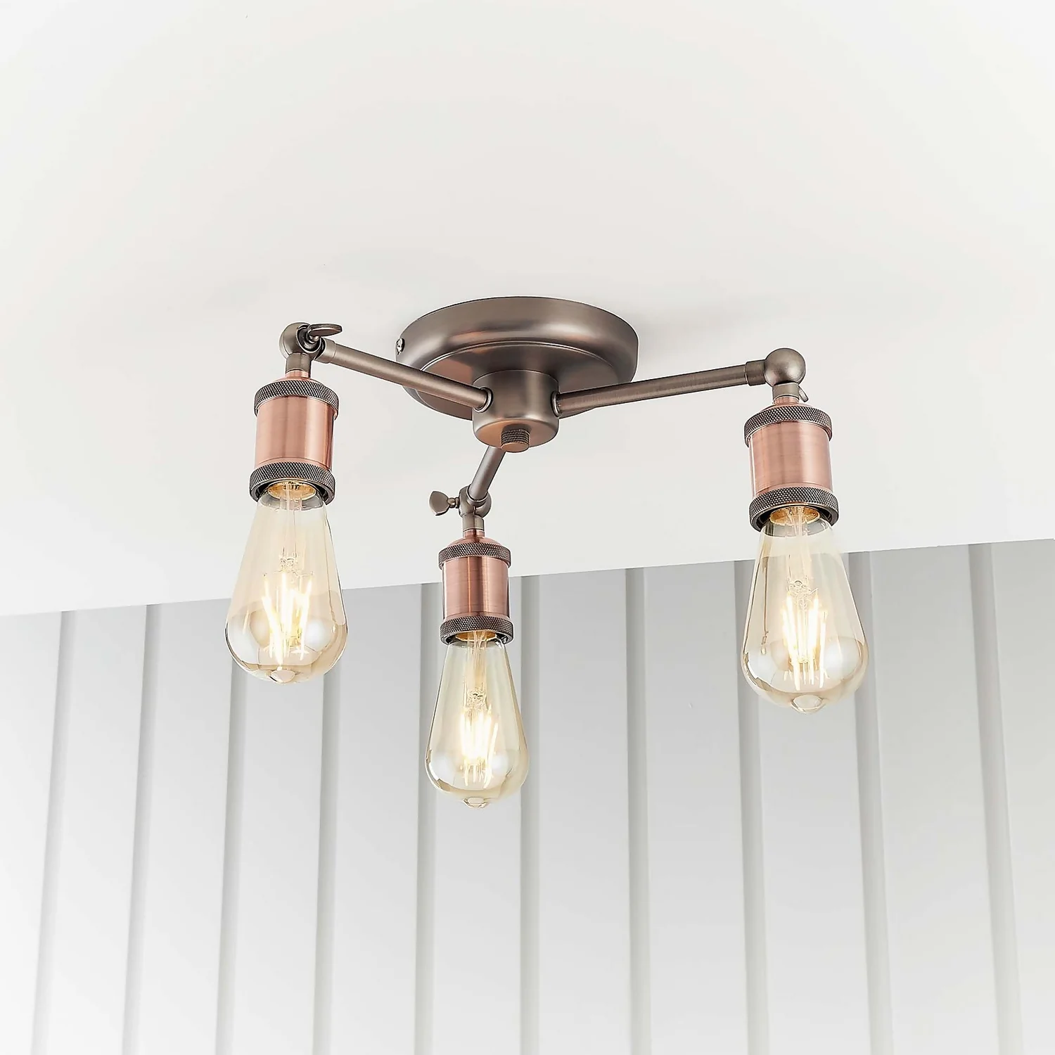 Henrik 3 Light Semi Flush Ceiling Light - Pewter 10 Henrik 3 Light Semi Flush Ceiling Light - Pewter - Image 8