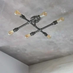 Gabe 6 Light Semi Flush Ceiling Light - Pewter 11 Gabe 6 Light Semi Flush Ceiling Light - Pewter -Chic Lighting Store 13938505 1214981958860476