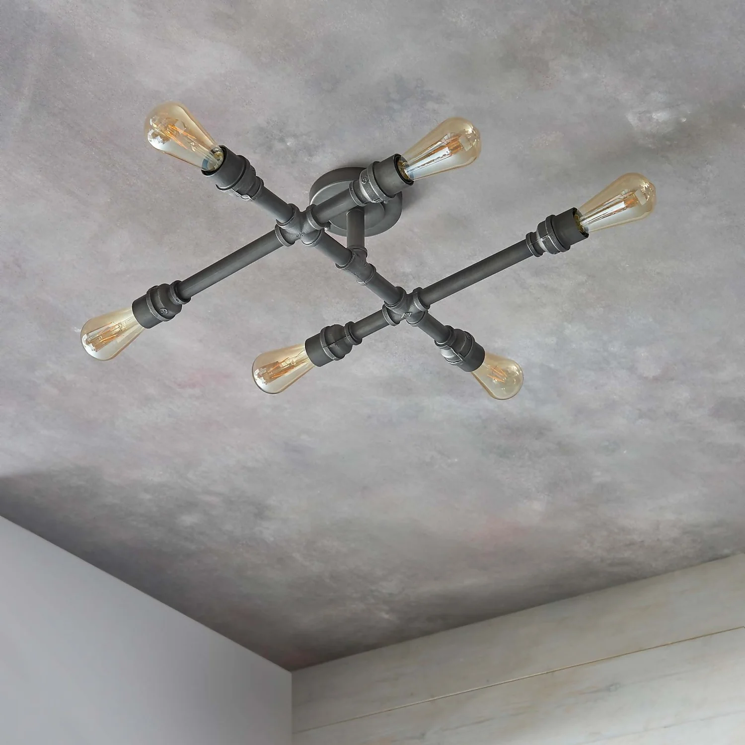 Gabe 6 Light Semi Flush Ceiling Light - Pewter 5 Gabe 6 Light Semi Flush Ceiling Light - Pewter - Image 3