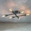 Gabe 6 Light Semi Flush Ceiling Light - Pewter 2 Gabe 6 Light Semi Flush Ceiling Light - Pewter -Chic Lighting Store 13938505 9184981958579424