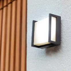 Lutec Qubo LED Square Outdoor Wall Light - Anthracite -Chic Lighting Store 13950210 1354993052295615