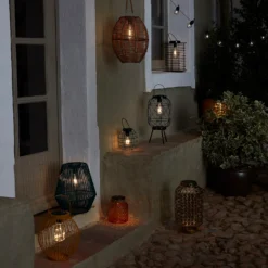 Homebase Edit Brown Rattan Solar Lantern - 31cm 11 Homebase Edit Brown Rattan Solar Lantern - 31cm -Chic Lighting Store 13956313 2035022633877818