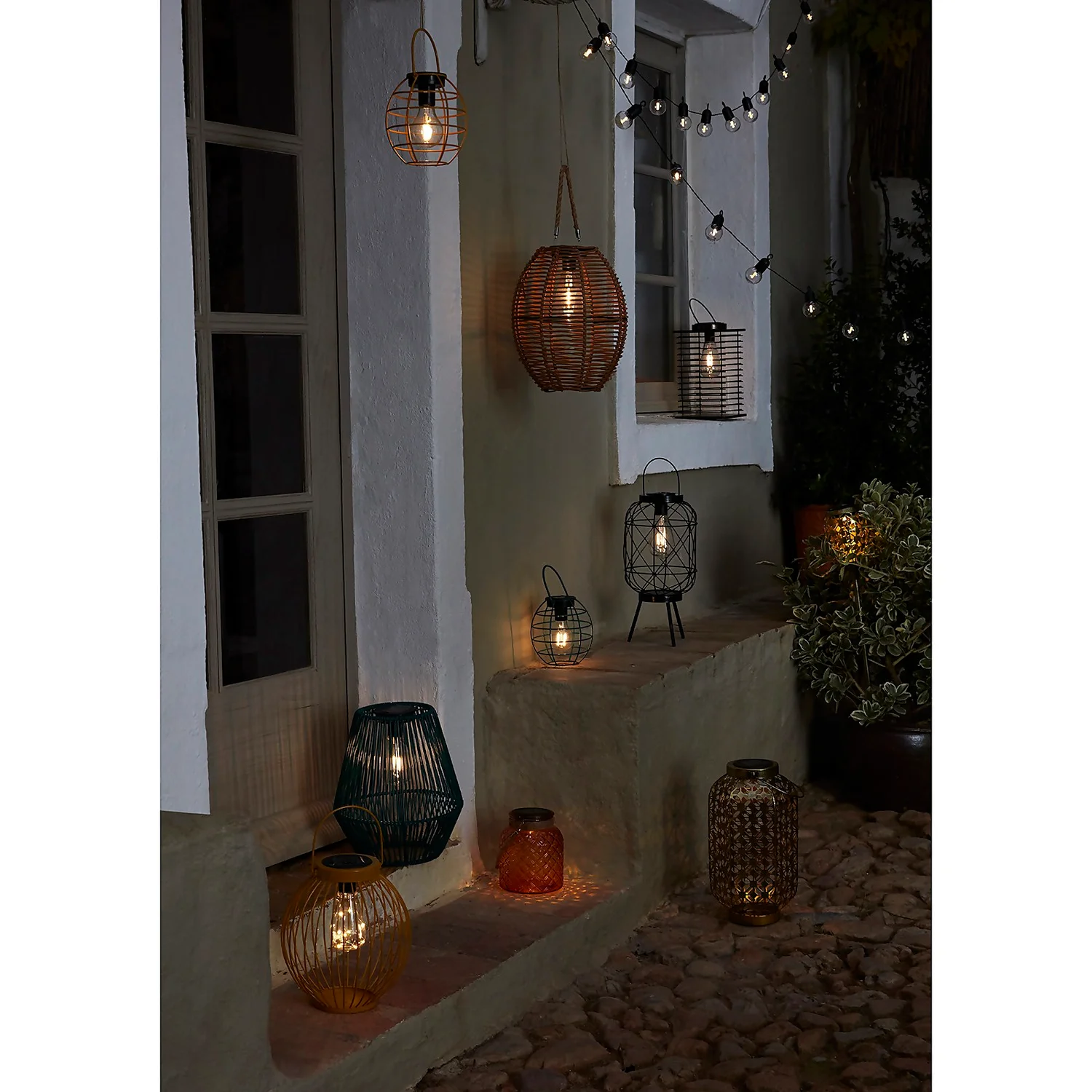 Homebase Edit Brown Rattan Solar Lantern - 31cm 9 Homebase Edit Brown Rattan Solar Lantern - 31cm - Image 7
