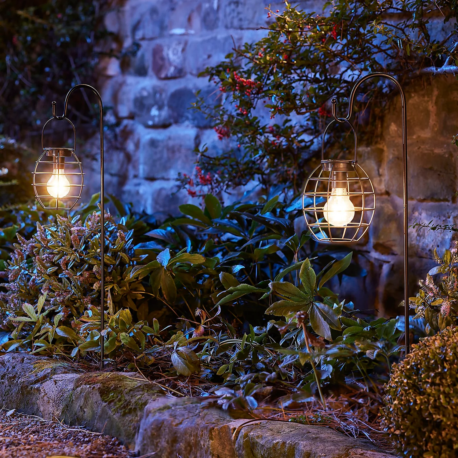 Homebase Edit Solar Hanging Cage Lights - Pack Of 2 3 Homebase Edit Solar Hanging Cage Lights - Pack Of 2