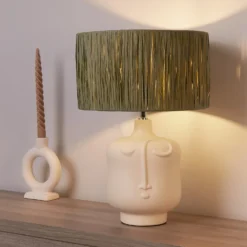 Face Table Lamp - Sage 12 Face Table Lamp - Sage -Chic Lighting Store 14232791 1515027588655174