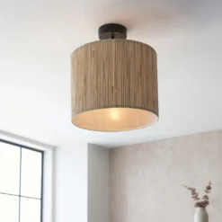 Caen Semi Flush Ceiling Light - Natural 13 Caen Semi Flush Ceiling Light - Natural -Chic Lighting Store 14301796 1595038439089281