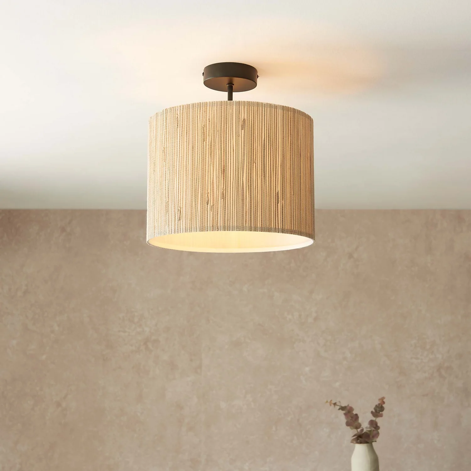 Caen Semi Flush Ceiling Light - Natural 6 Caen Semi Flush Ceiling Light - Natural - Image 4