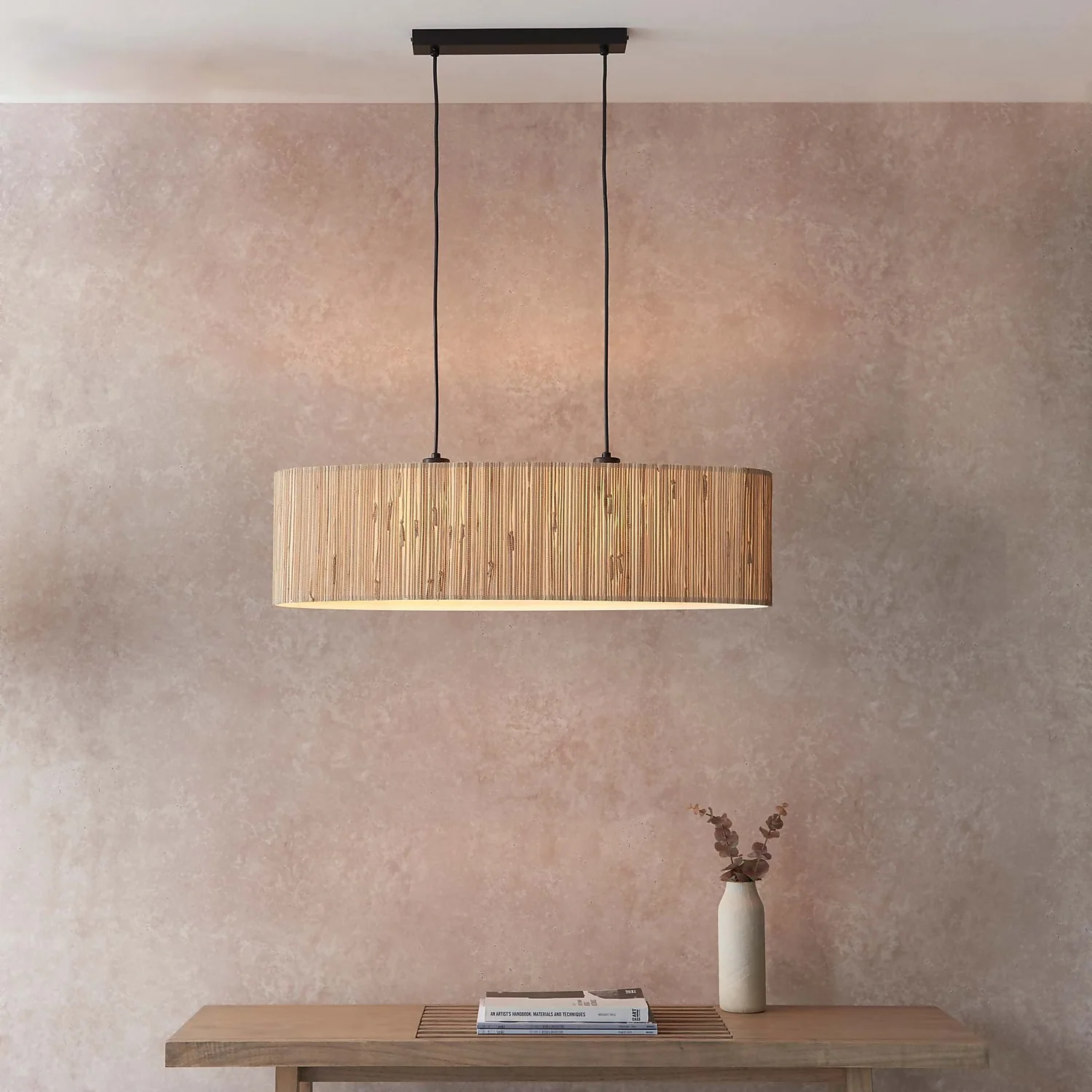 Caen Linear Pendant Ceiling Light - Natural 3 Caen Linear Pendant Ceiling Light - Natural