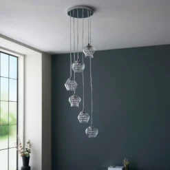 Clashmore Cluster Pendant Ceiling Light - Chrome Effect 12 Clashmore Cluster Pendant Ceiling Light - Chrome Effect -Chic Lighting Store 14301803 6185038437866010