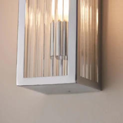 Daltra Large Ribbed Bathroom Wall Light - Chrome Effect 13 Daltra Large Ribbed Bathroom Wall Light - Chrome Effect -Chic Lighting Store 14301806 7615038439334714