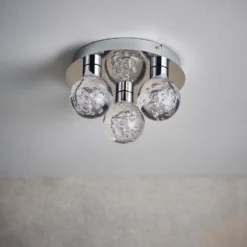 Leoch Bathroom Flush Ceiling Light - Chrome Effect -Chic Lighting Store 14301817 1485038438995540