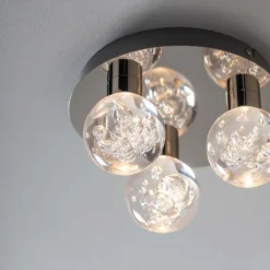 Leoch Bathroom Flush Ceiling Light - Chrome Effect -Chic Lighting Store 14301817 2135038439100180