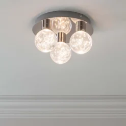 Leoch Bathroom Flush Ceiling Light - Chrome Effect -Chic Lighting Store 14301817 3765038439051523