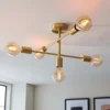 Logie Semi Flush Ceiling Light - Brass Effect 2 Logie Semi Flush Ceiling Light - Brass Effect -Chic Lighting Store 14301818 1365038438763121