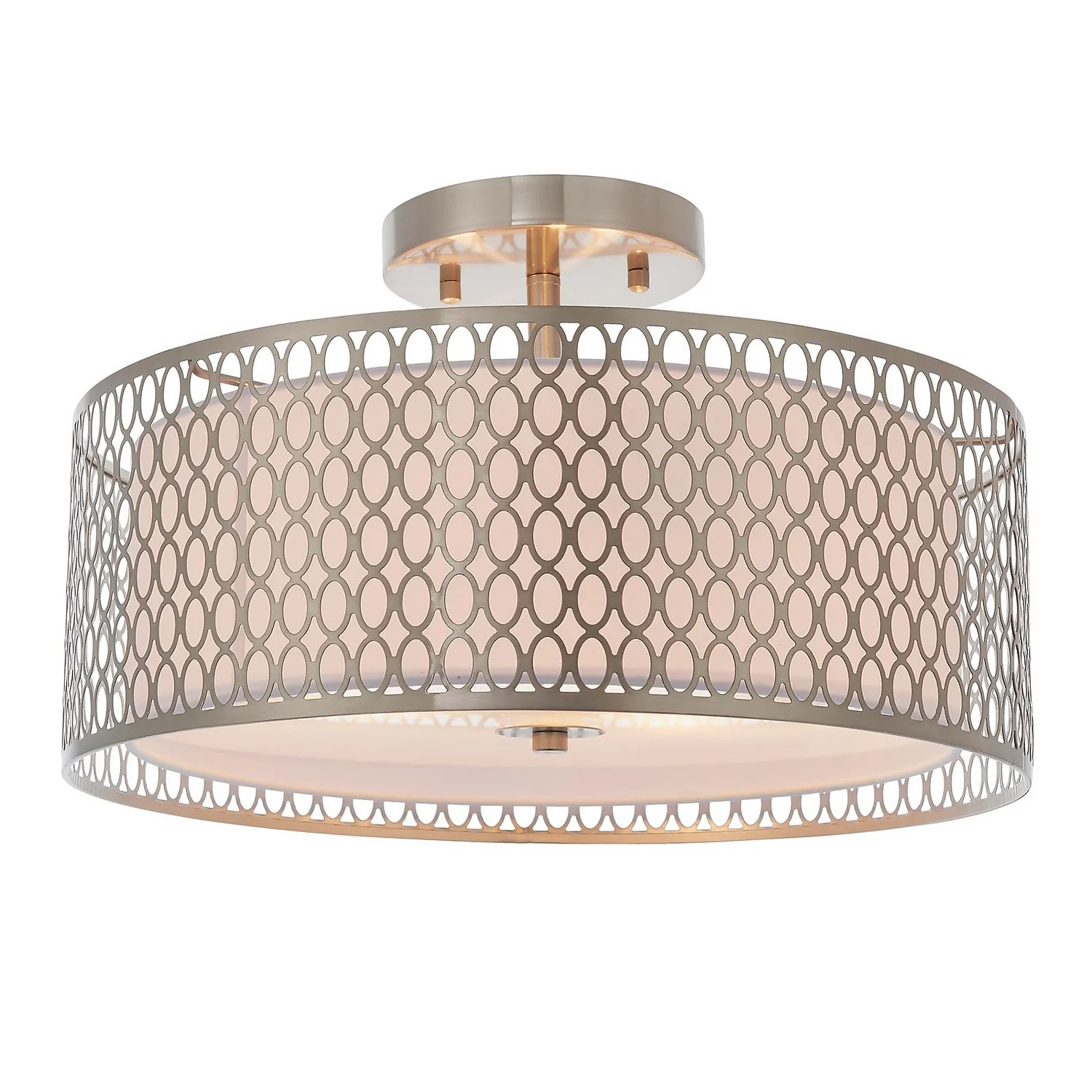 Orton Flush Ceiling Light - Nickel Effect 4 Orton Flush Ceiling Light - Nickel Effect - Image 2