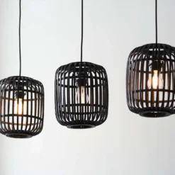 Saval 3 Lamp Pendant Diner Bar Light - Dark Bamboo 16 Saval 3 Lamp Pendant Diner Bar Light - Dark Bamboo -Chic Lighting Store 14301826 1845038437917034