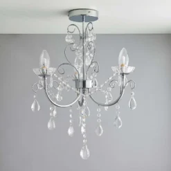 Shanzie Semi Flush Bathroom Chandelier Light - Chrome Effect 14 Shanzie Semi Flush Bathroom Chandelier Light - Chrome Effect -Chic Lighting Store 14301829 7285038439594937