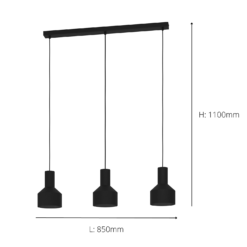 Eglo Casibare 3 Lamp Diner Bar Light - Black 9 Eglo Casibare 3 Lamp Diner Bar Light - Black -Chic Lighting Store 14302945 9305038223087481