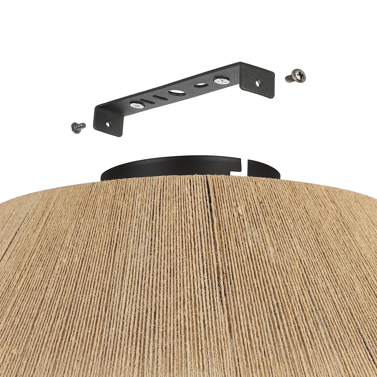 Eglo Alderney Flush Ceiling Light - Black & Natural 6 Eglo Alderney Flush Ceiling Light - Black & Natural - Image 4