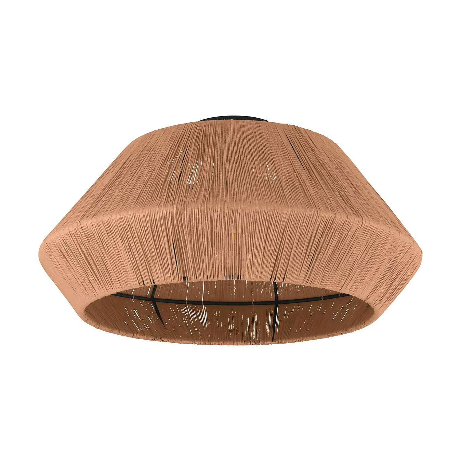 Eglo Alderney Flush Ceiling Light - Black & Natural 4 Eglo Alderney Flush Ceiling Light - Black & Natural - Image 2