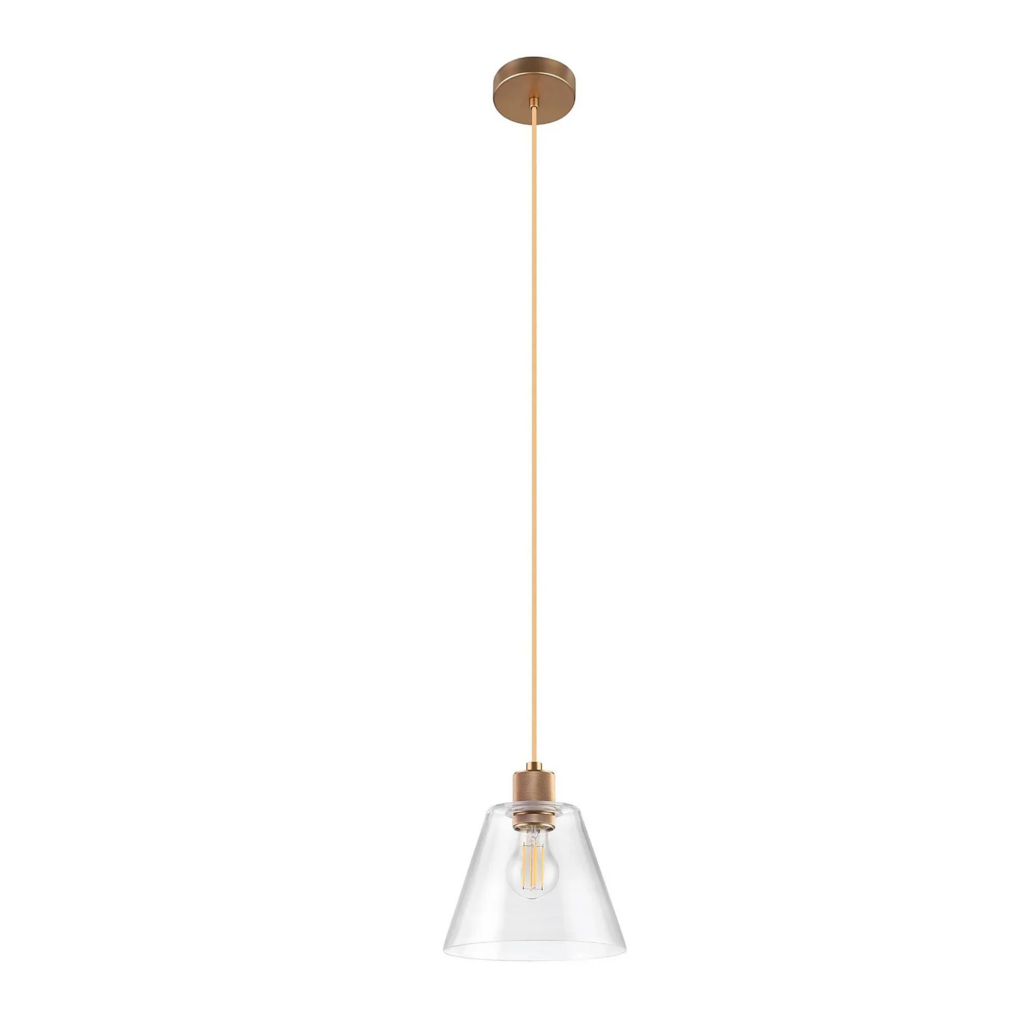 Eglo Copley Pendant Ceiling Light - Soft Gold & Clear 4 Eglo Copley Pendant Ceiling Light - Soft Gold & Clear - Image 2