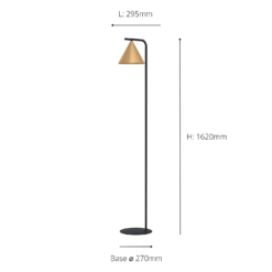 Eglo Narices Floor Lamp - Black & Brushed Brass -Chic Lighting Store 14302958 1085038223666880