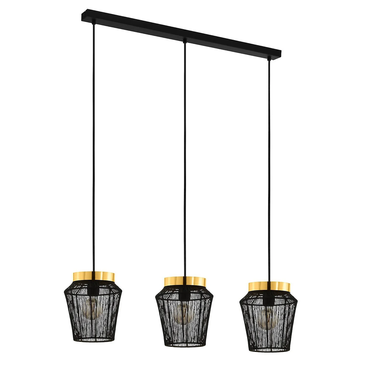 Eglo Escandidos 3 Lamp Diner Bar Light - Black 4 Eglo Escandidos 3 Lamp Diner Bar Light - Black - Image 2