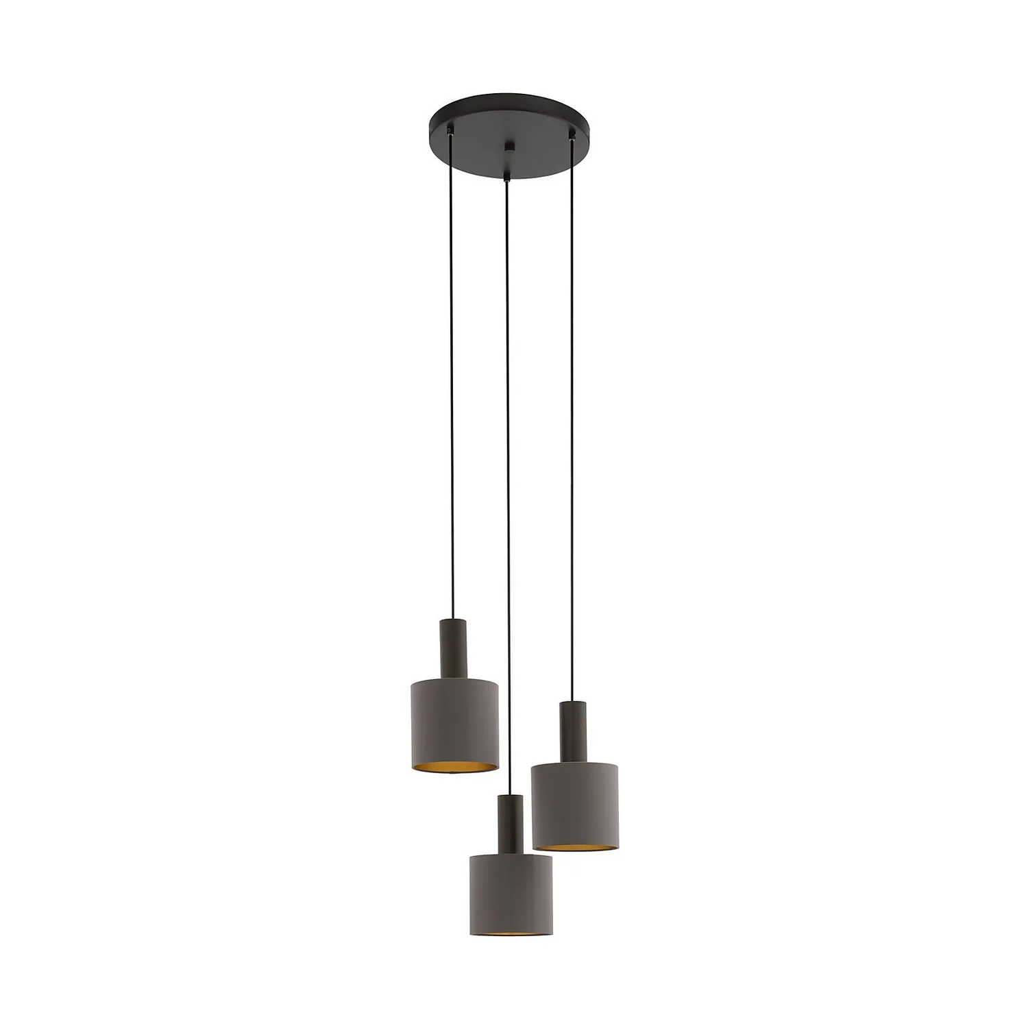 Eglo Concessa 1 3 Lamp Pendant Ceiling Light - Cappuccino & Gold 4 Eglo Concessa 1 3 Lamp Pendant Ceiling Light - Cappuccino & Gold - Image 2