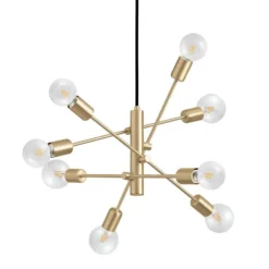 Eglo Gradoli 1 8 Lamp Pendant Ceiling Light - Brushed Brass -Chic Lighting Store 14302964 1245038223583981