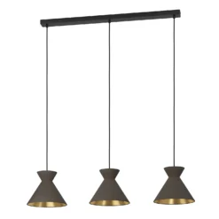 Eglo Nastasia 3 Lamp Pendant Diner Bar Light - Cappuccino & Brass 7 Eglo Nastasia 3 Lamp Pendant Diner Bar Light - Cappuccino & Brass -Chic Lighting Store 14302968 1175039958032676