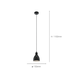 Eglo Priddy Pendant Ceiling Light - Black 11 Eglo Priddy Pendant Ceiling Light - Black -Chic Lighting Store 14302969 1445038223728401