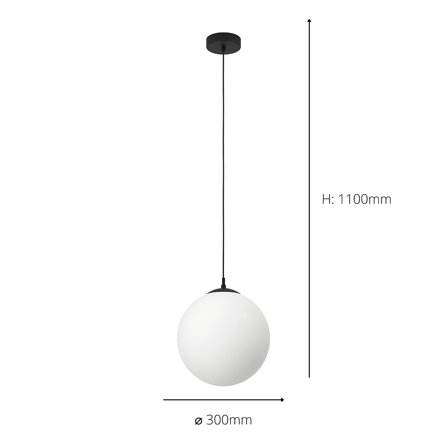 Eglo Rondo Pendant Ceiling Light - Black & Opal 6 Eglo Rondo Pendant Ceiling Light - Black & Opal - Image 4