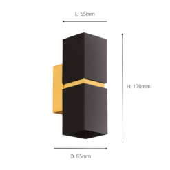 Eglo Passa Wall Light Square - Black & Gold 10 Eglo Passa Wall Light Square - Black & Gold -Chic Lighting Store 14302975 1255038224163020
