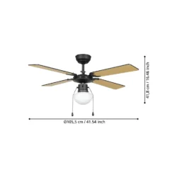 Eglo Fortaleza Ceiling Fan With Light - Matt Black & Wood 11 Eglo Fortaleza Ceiling Fan With Light - Matt Black & Wood -Chic Lighting Store 14742119 6635052700447398