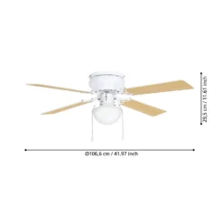 Eglo Cagliari Ceiling Fan With Light - Matt White 12 Eglo Cagliari Ceiling Fan With Light - Matt White -Chic Lighting Store 14742120 2115052700503681