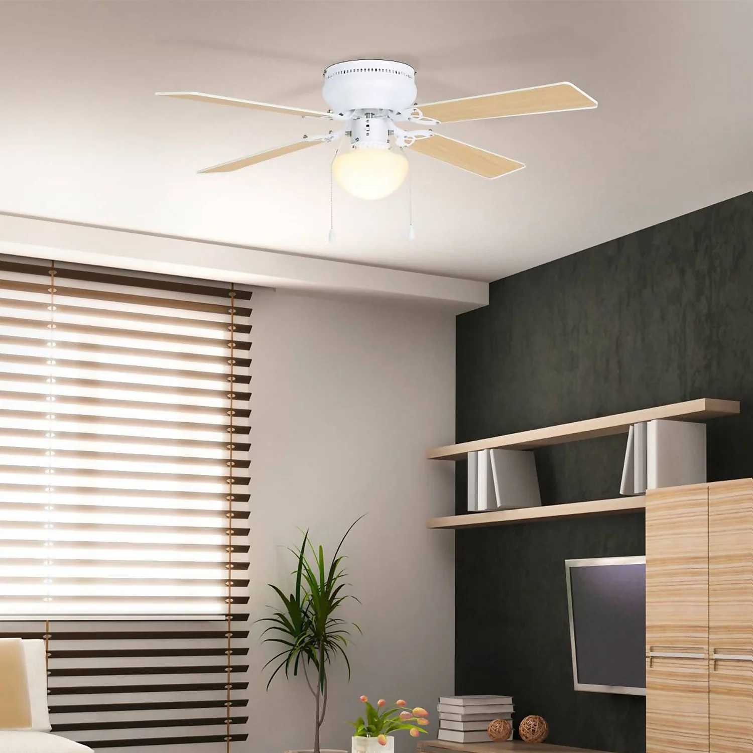 Eglo Cagliari Ceiling Fan With Light - Matt White 3 Eglo Cagliari Ceiling Fan With Light - Matt White