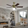 Eglo Cadiz Ceiling Fan With Light - Aged Brass & Wood 1 Eglo Cadiz Ceiling Fan With Light - Aged Brass & Wood -Chic Lighting Store 14742121 1995052700138665